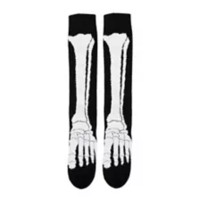 Girls Black Skeleton Knee High Socks at Spirit Halloween