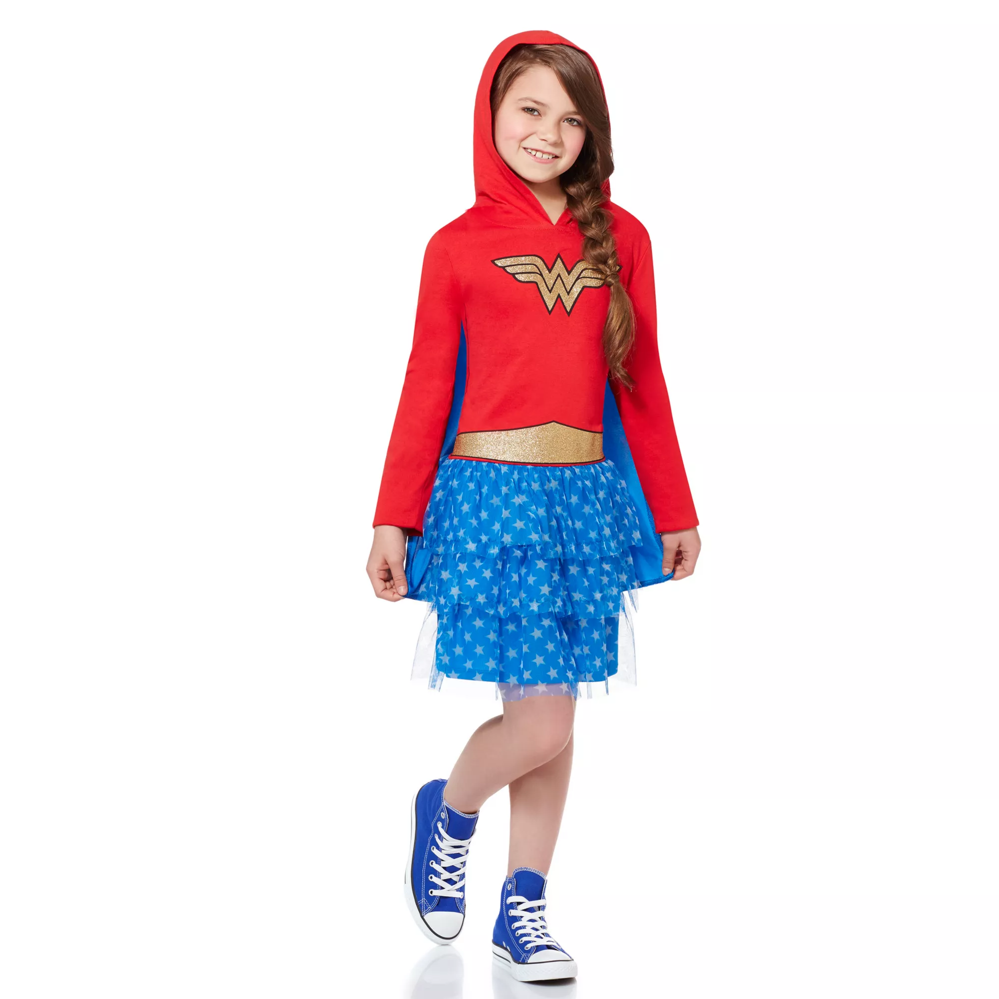 Wonder Woman Caped Girls Dress at Spirit Halloween