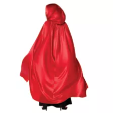 Adult Red Satin Hooded Cape at Spencer's