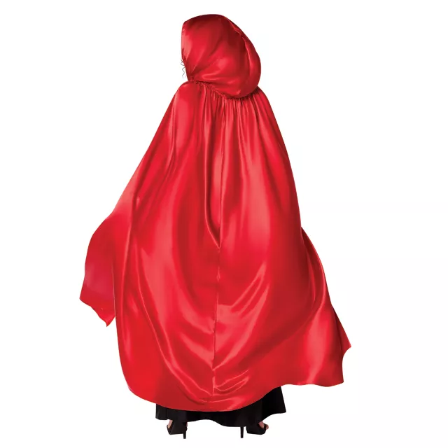 Satin Hooded Cape Adult Red Satin Hooded Cape Adult Red