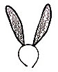 Black Velour and Lace Bunny Ears