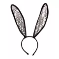 Black Velour and Lace Bunny Ears at Spencer's