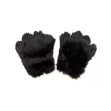 Black Faux Fur Paws Gloves at Spencer's