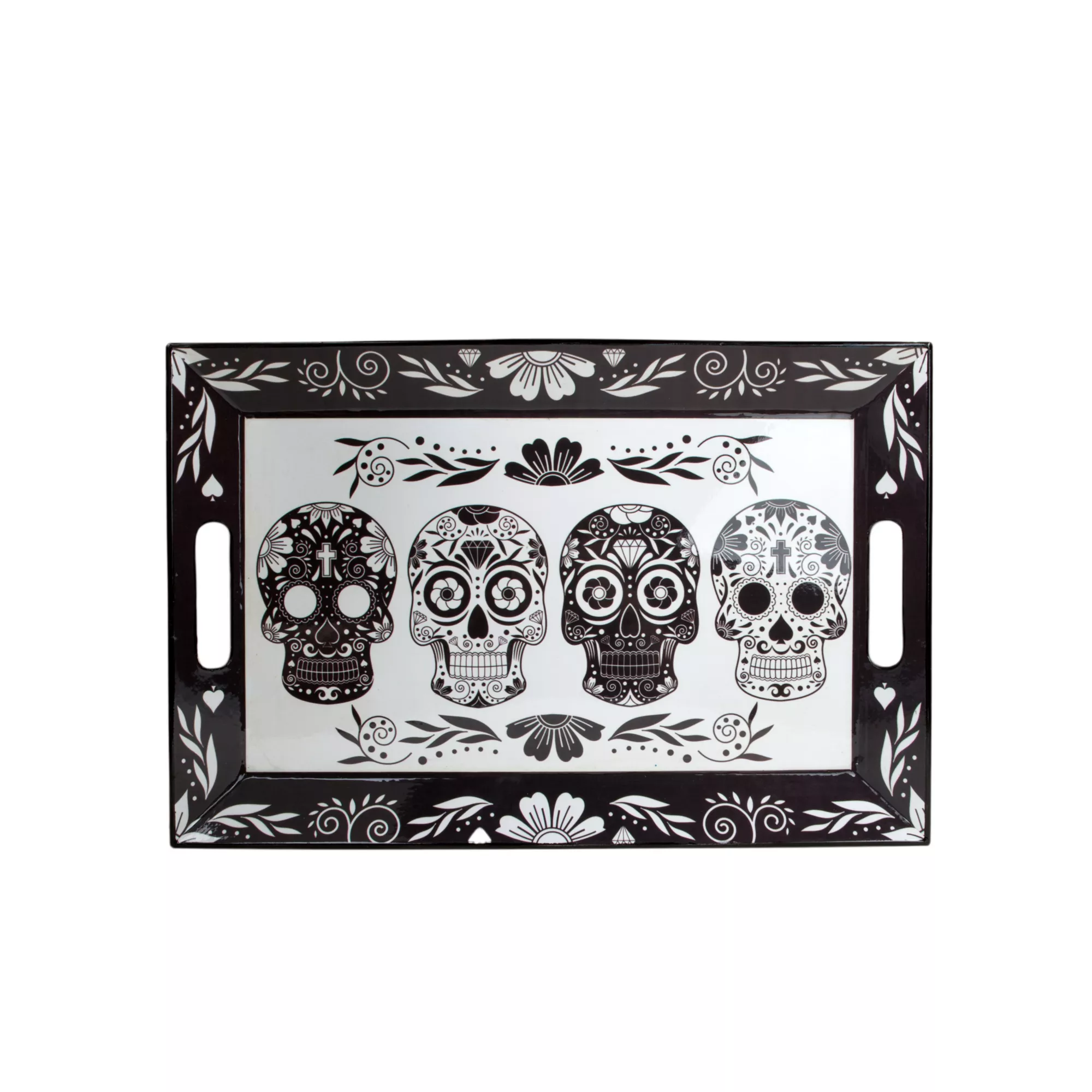 Black and White Sugar Skull Tray at Spirit Halloween