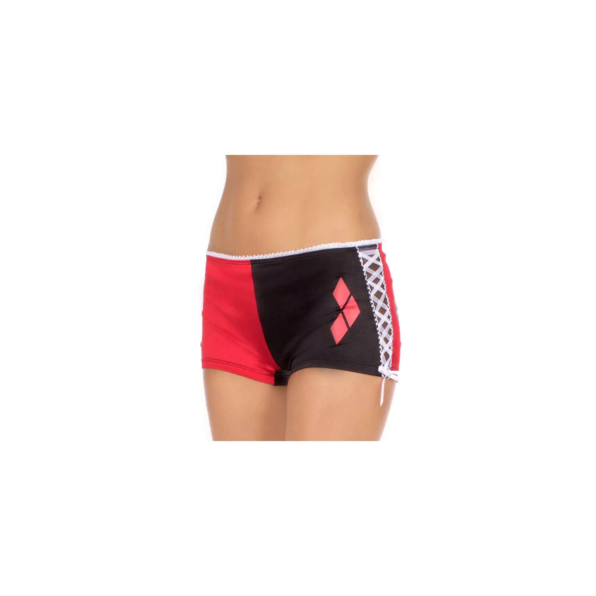Harley Quinn Boyshort Panties with Lace Up Sides - DC Comics at Spencer's