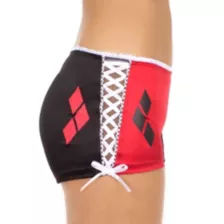 Harley Quinn Boyshort Panties with Lace Up Sides - DC Comics at Spencer's