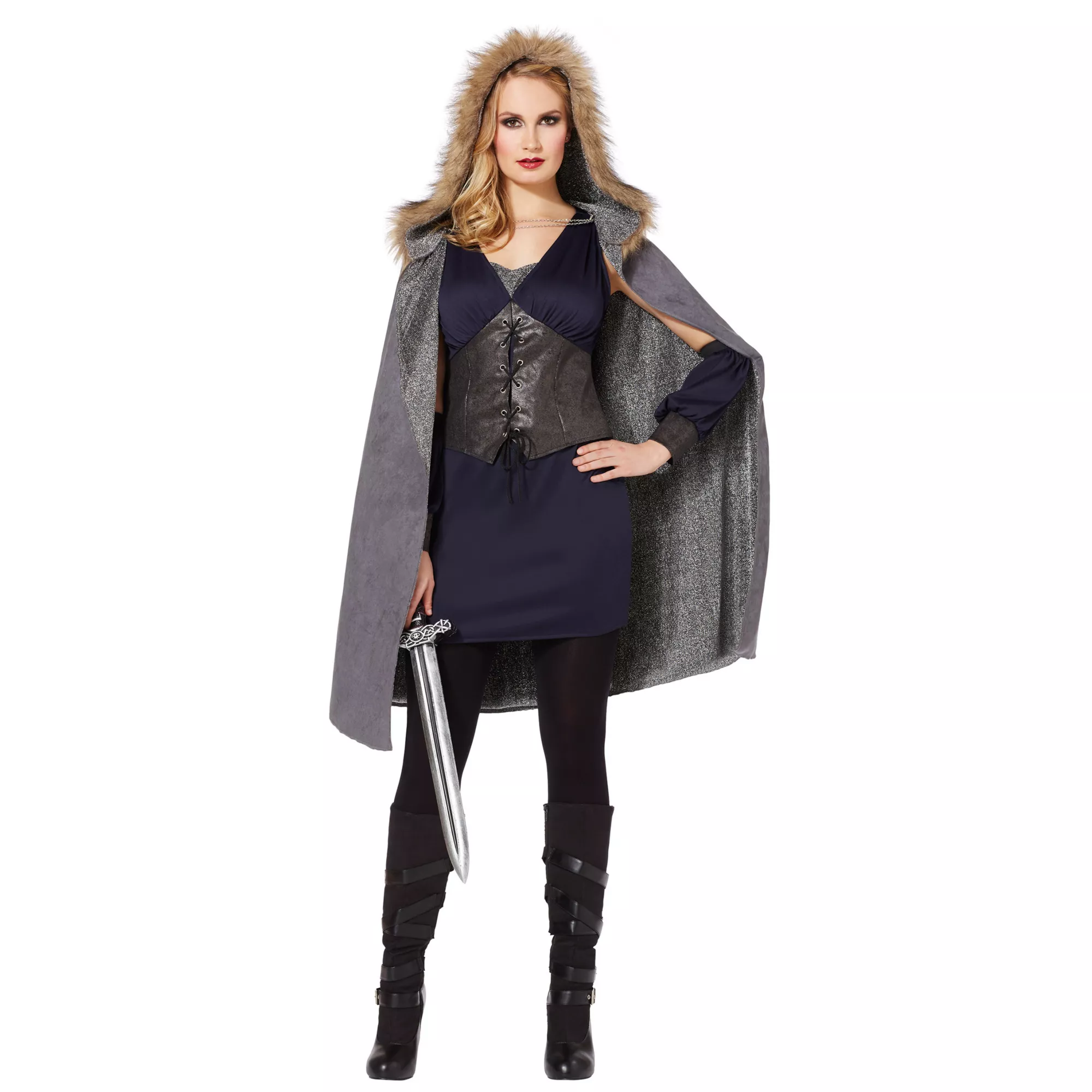 Adult Dark Huntress Costume With Faux Fur at Spencer's