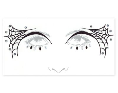 Spider Web Face Tattoo Decal - Spirithalloween.com
