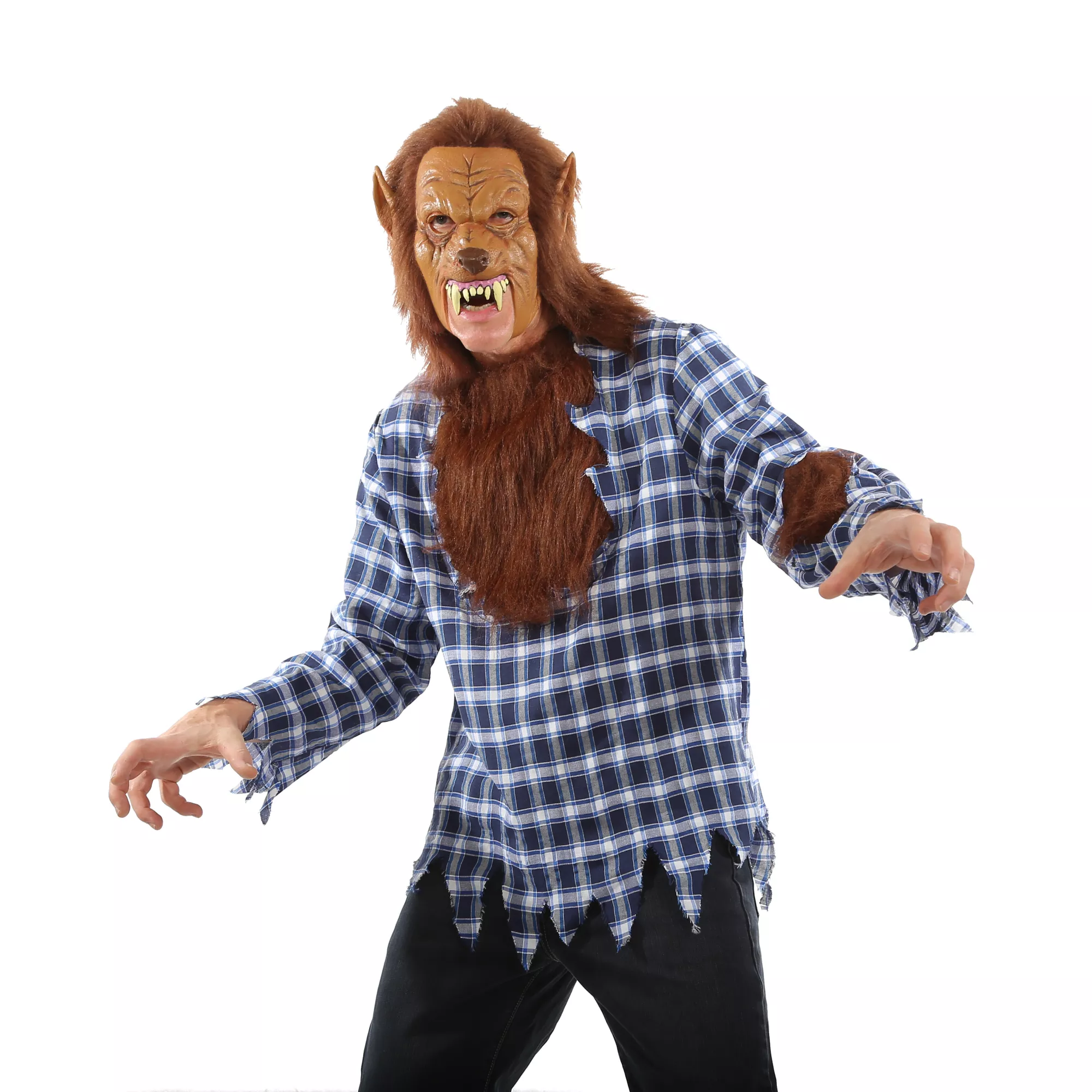 Grab N Go Wolf Man Costume With Faux Fur at Spencer's