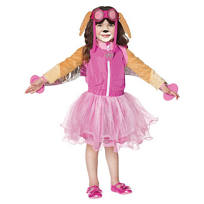 amscan 9909114 Girls Dress Paw Patrol Skye Halloween Costume, Pink, 4-6  Years