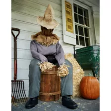 4 Ft 6 In Sitting Scarecrow Animatronic at Spirit Halloween