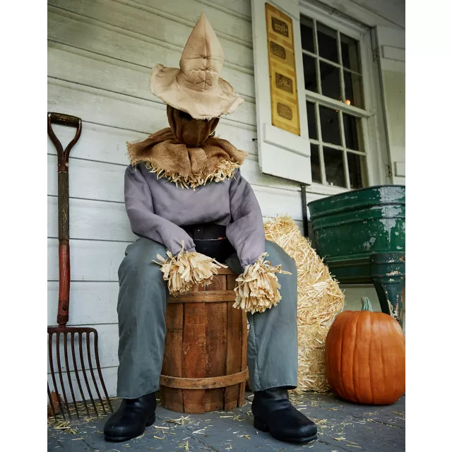 4 Ft 6 In Sitting Scarecrow Animatronic at Spirit Halloween