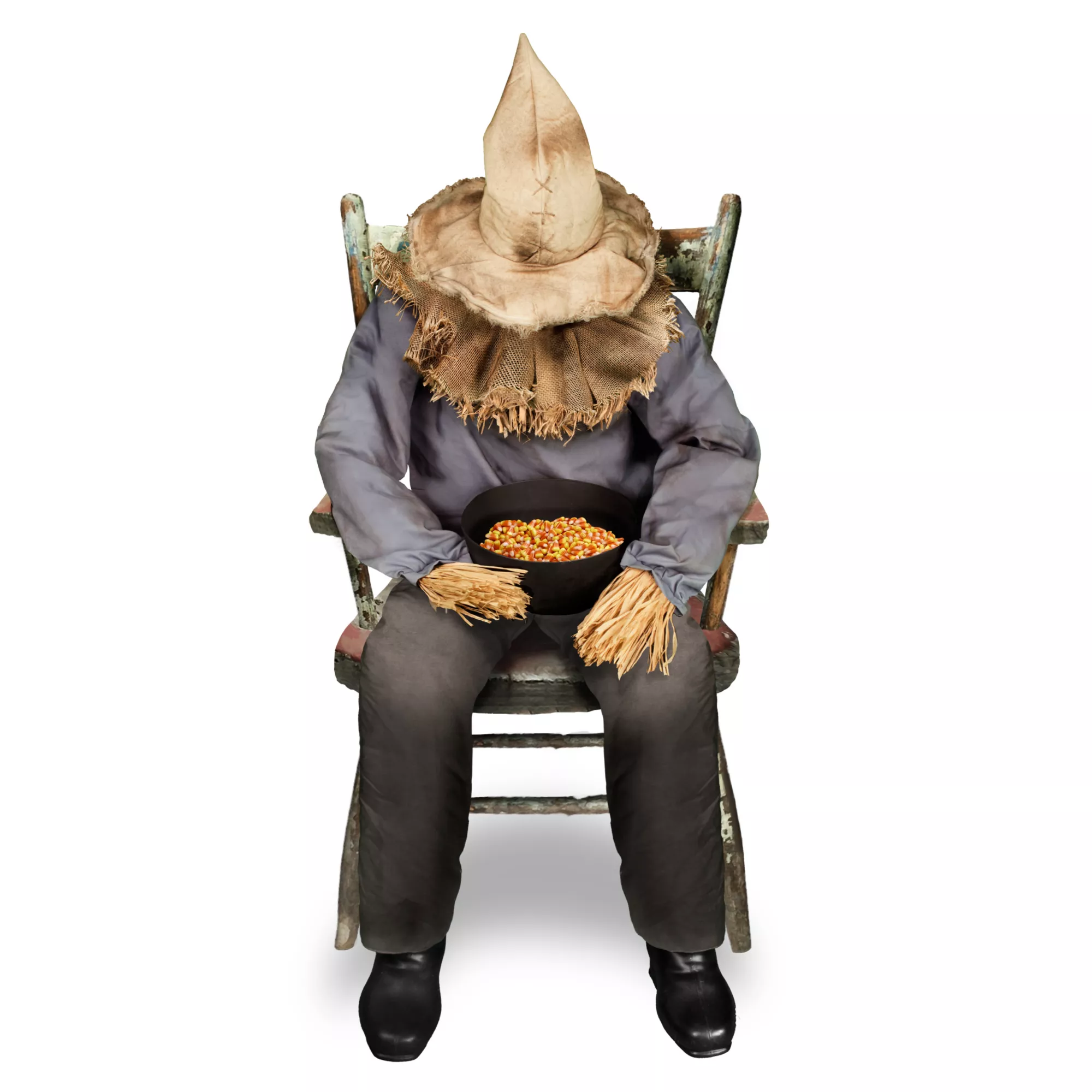 4 Ft 6 In Sitting Scarecrow Animatronic at Spirit Halloween