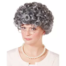 Curly Old Woman Wig at Spirit Halloween