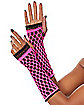 Pink and Black Fishnet Gloves