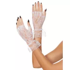 White Lace Ruffle Gloves at Spirit Halloween