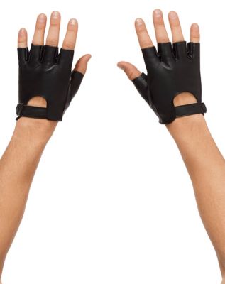 Fingerless Faux Leather Gloves