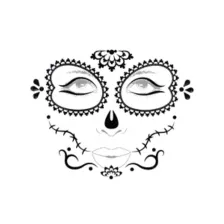Black and White Sugar Skull Face Decal at Spirit Halloween