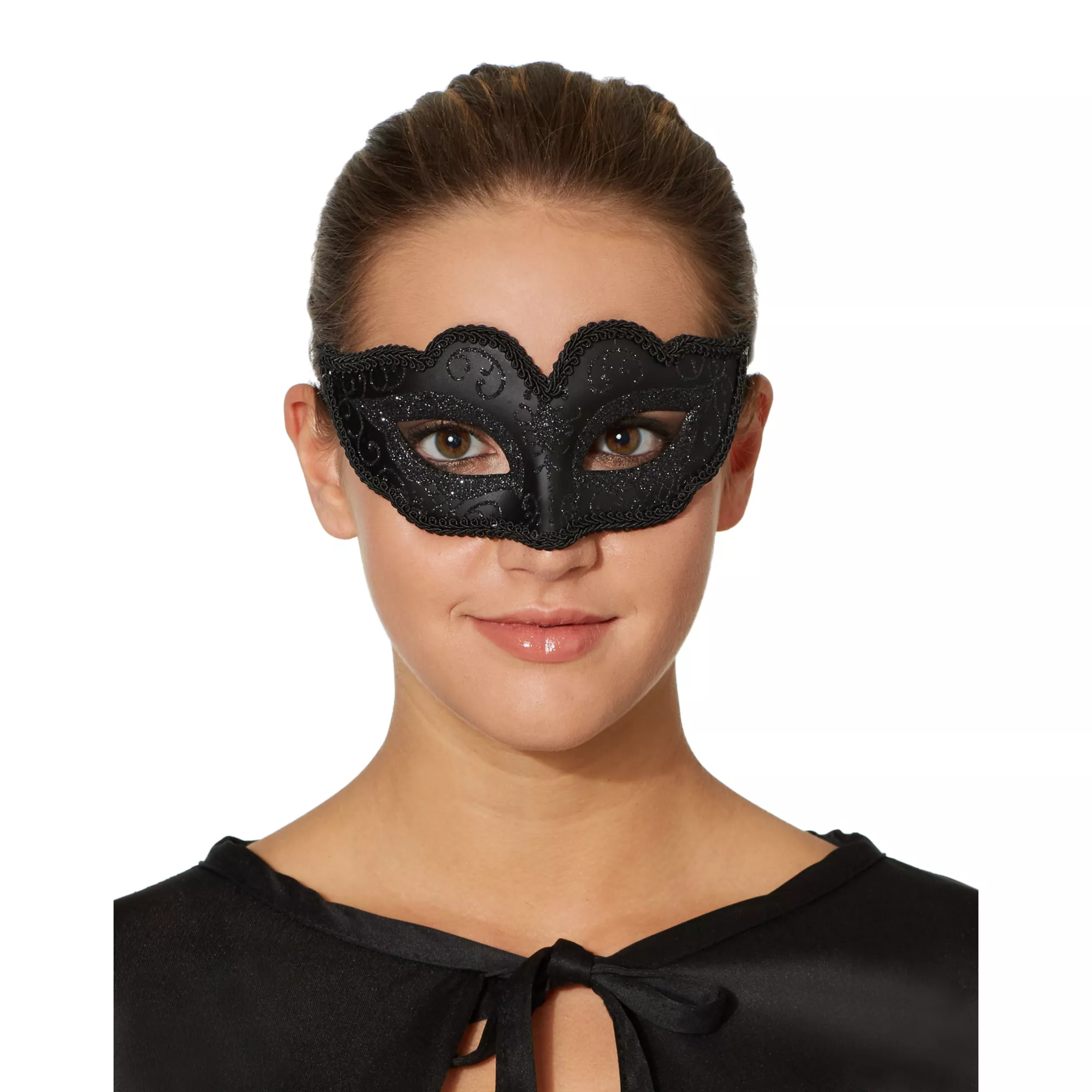 Black Venetian Half Mask at Spencer's