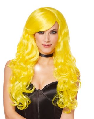 Yellow costume shop wig