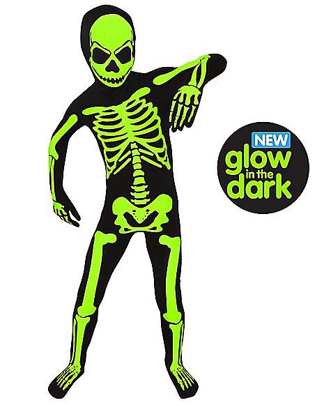 Morphsuits Clearance Printing Error Skeleton Costume Kids Glow in the Dark Halloween Costumes for Kids