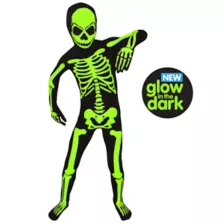 Kids Glow In The Dark Skeleton Morphsuit Costume at Spirit Halloween