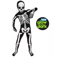 Kids Glow In The Dark Skeleton Morphsuit Costume at Spirit Halloween