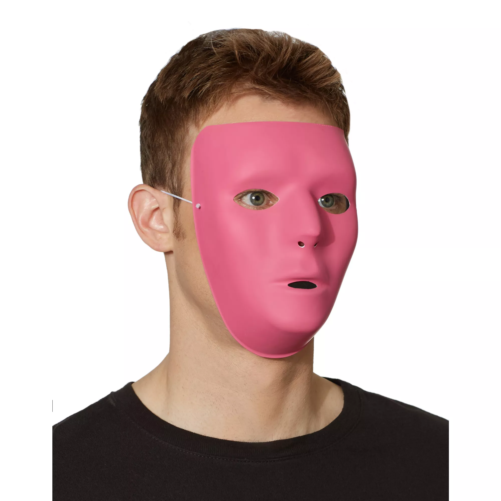 Blank Face Pink Half Mask at Spencer's
