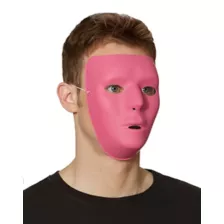 Blank Face Pink Half Mask at Spencer's