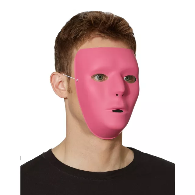Blank Face Pink Half Mask at Spencer's