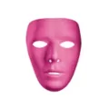 Blank Face Pink Half Mask at Spencer's