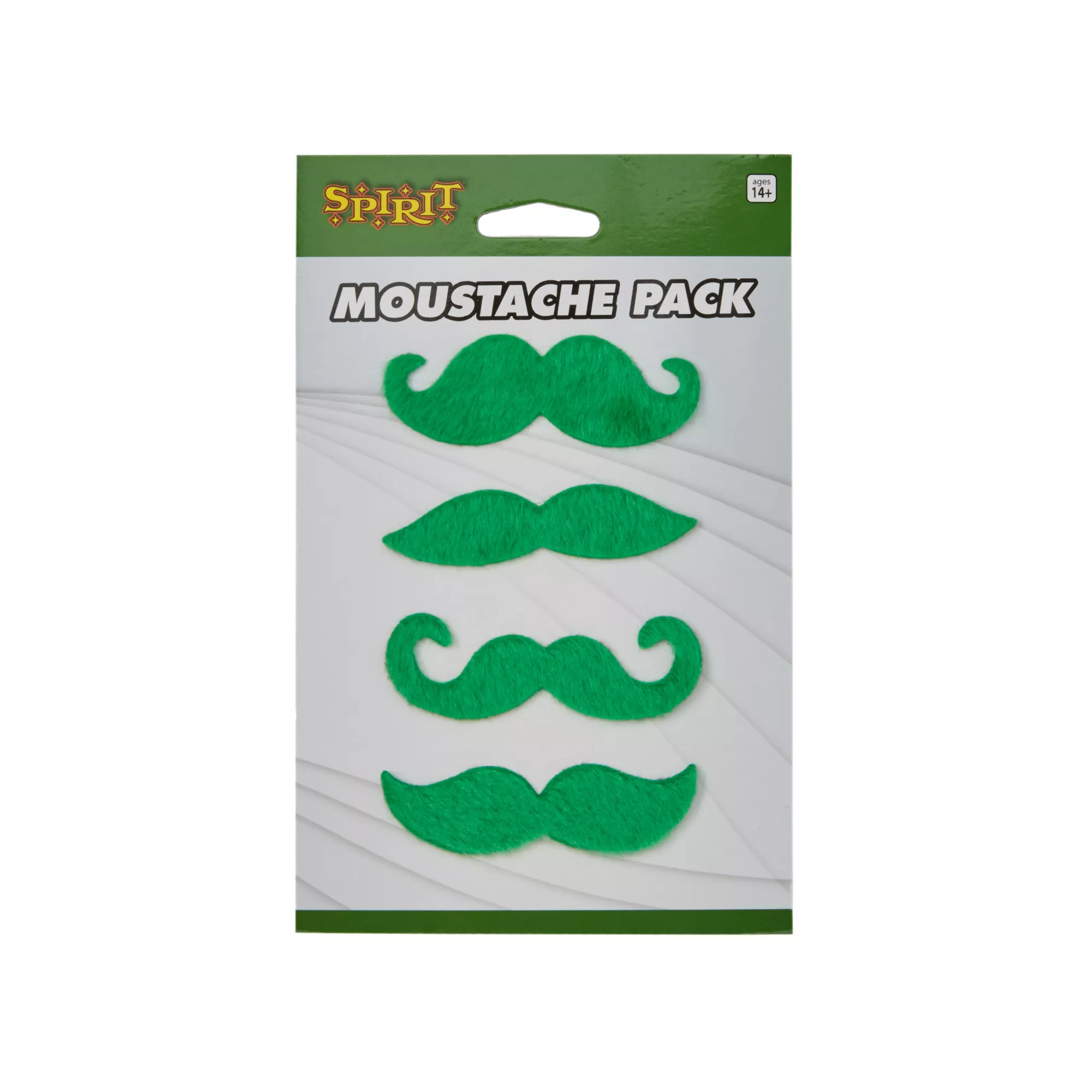 Green Moustaches 4 Pack at Spencer's