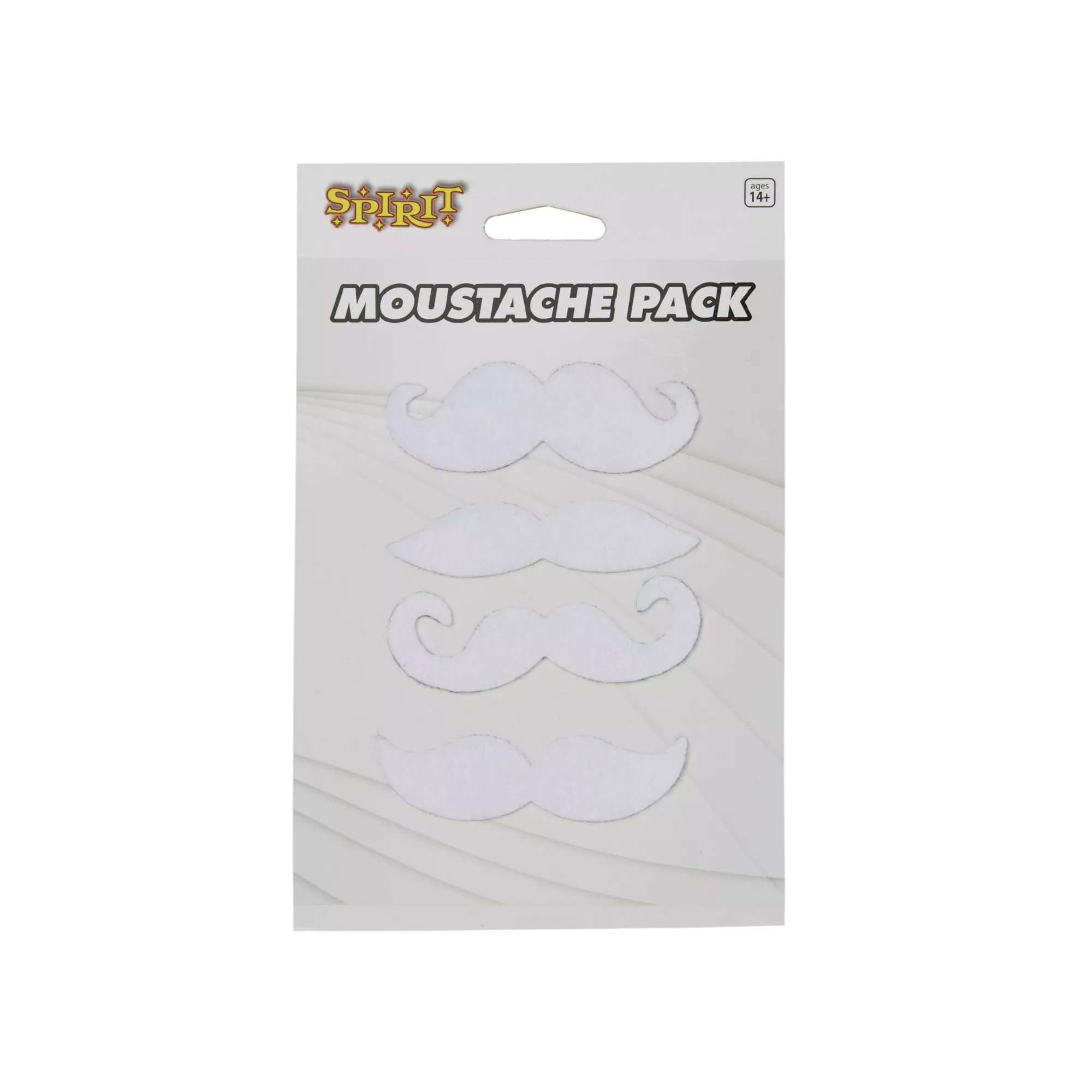White Mustaches 4 Pack at Spencer's