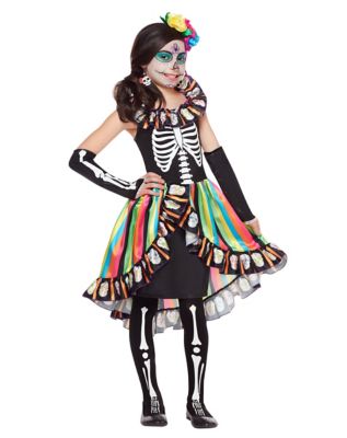 Kids Rainbow Sugar Skull Costume - Spirithalloween.com