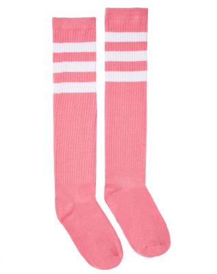 pink and black knee high socks