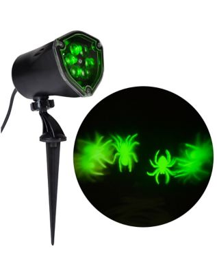 Whirl-A-Motion LED Green Spiders Projection Spot Light - Spirithalloween.com
