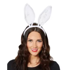 White Velour and Lace Bunny Ears at Spencer's