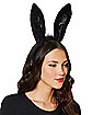 Black Sequinned Trimmed Bunny Ears