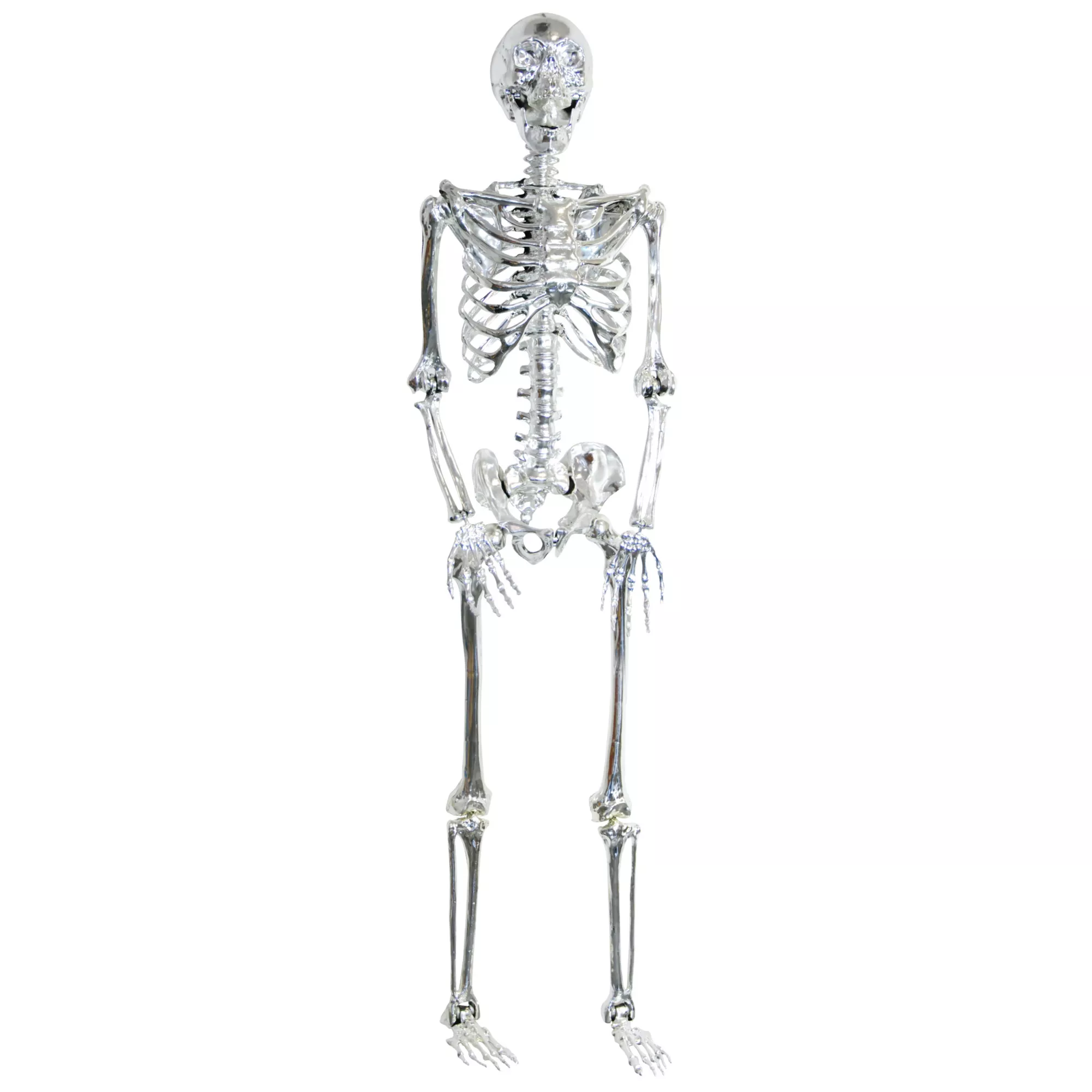 5 Ft Poseable Light-Up Chrome Skeleton - Decorations at Spirit Halloween