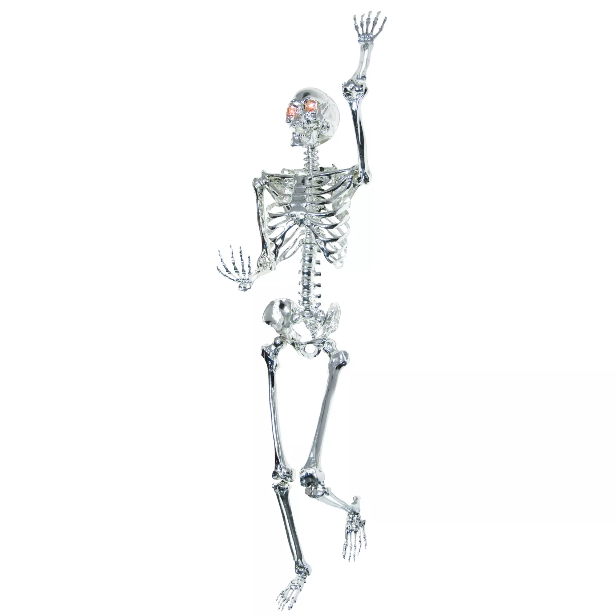 5 Ft Poseable Light-Up Chrome Skeleton - Decorations at Spirit Halloween