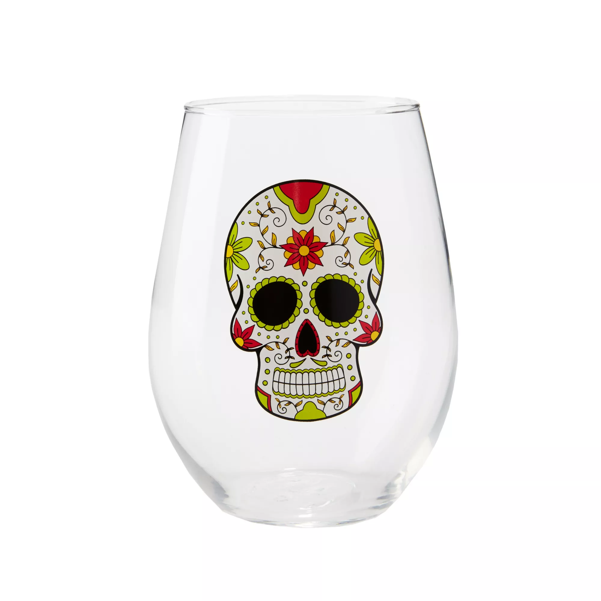 Sugar Skull Stemless Wine Glasses - 20 oz at Spencer's