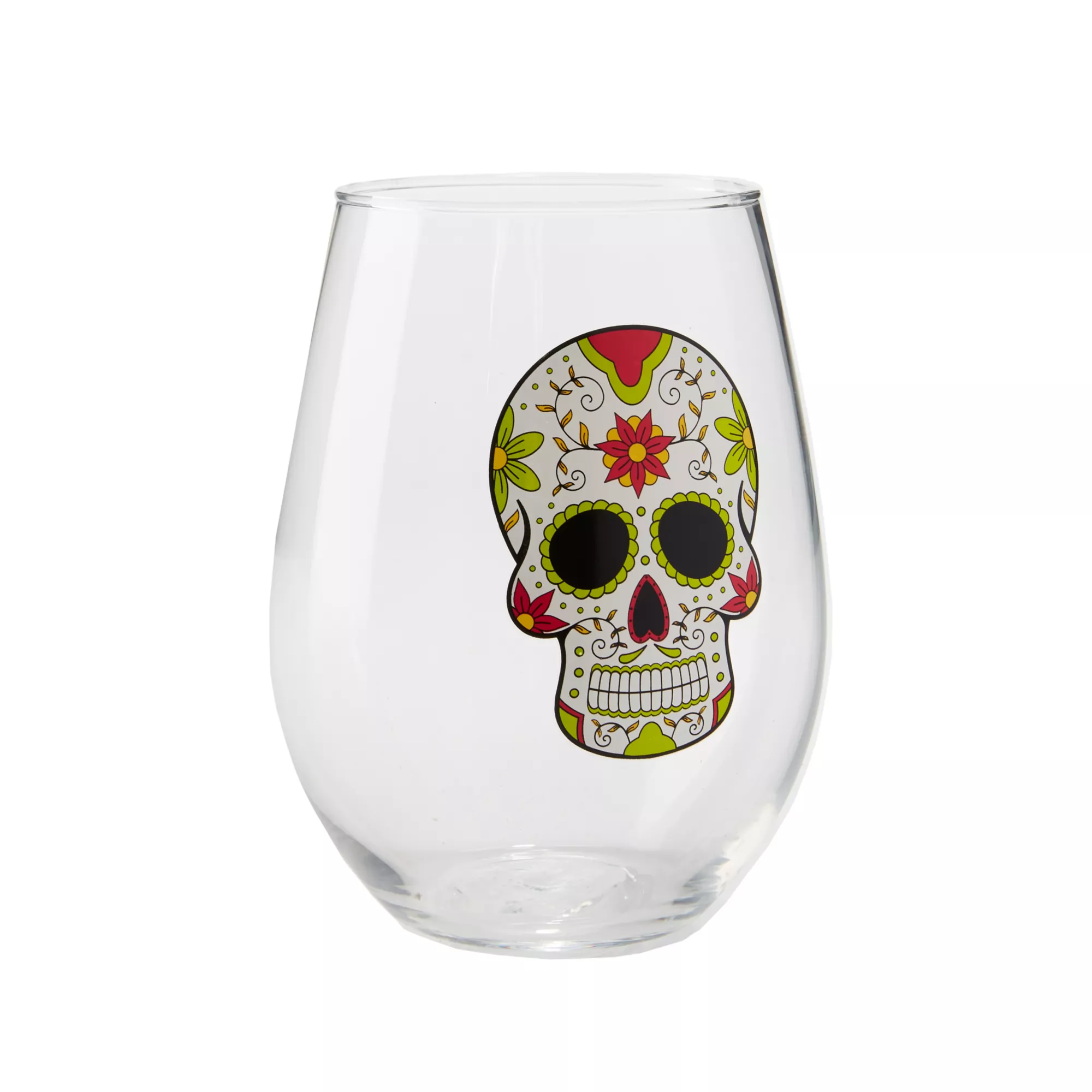 Sugar Skull Stemless Wine Glasses - 20 oz at Spencer's