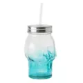 Teal Ombre Skull Glass With Straw 15 oz at Spirit Halloween