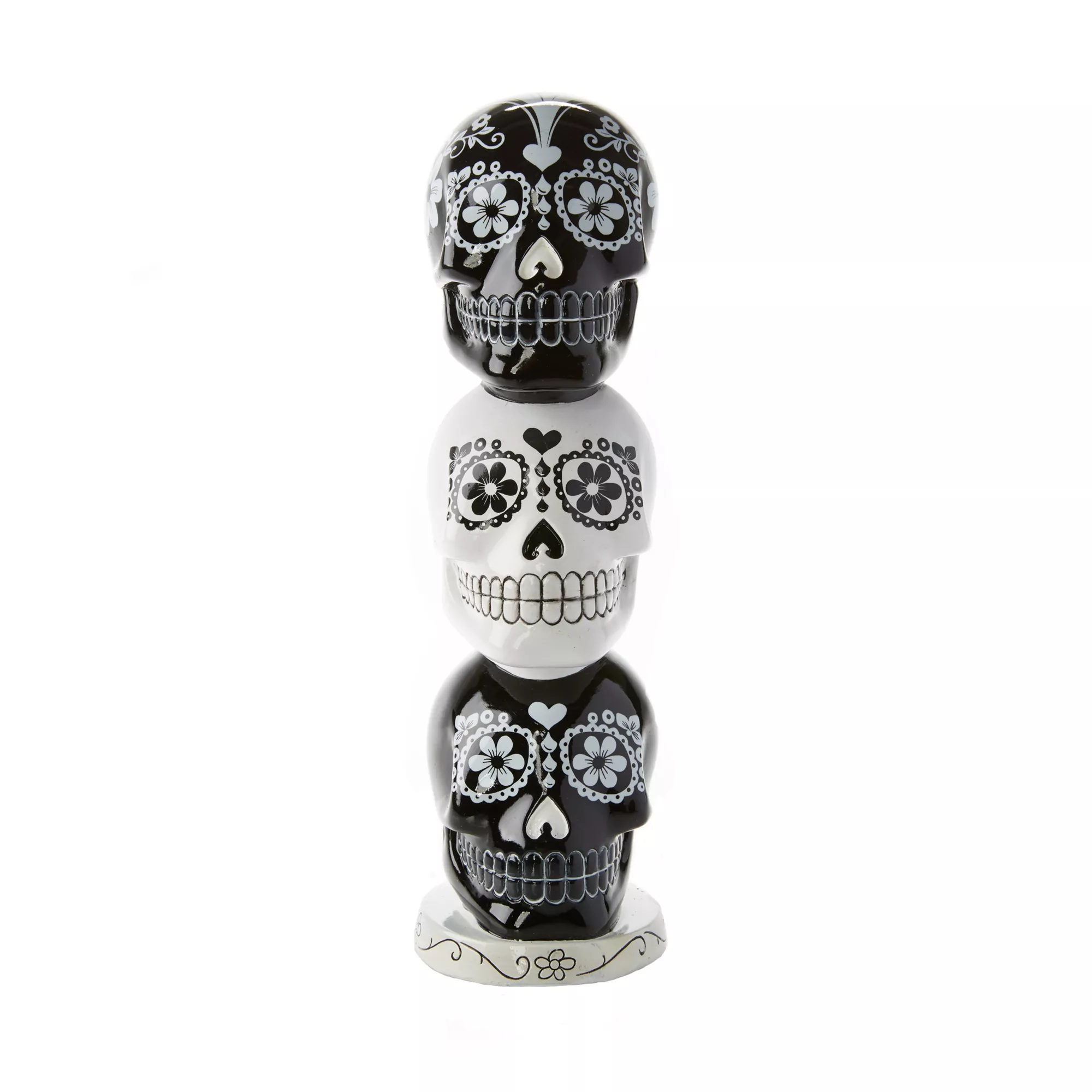 11 Inch Three Tiered Sugar Skull Figurine - Decorations at Spirit Halloween