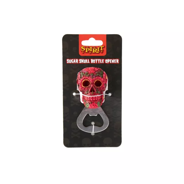 Pink and Green Sugar Skull Bottle Opener at Spirit Halloween