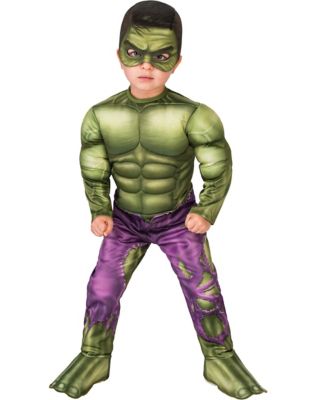 Kids' Marvel Hulk Muscle Chest Halloween Costume Jumpsuit With