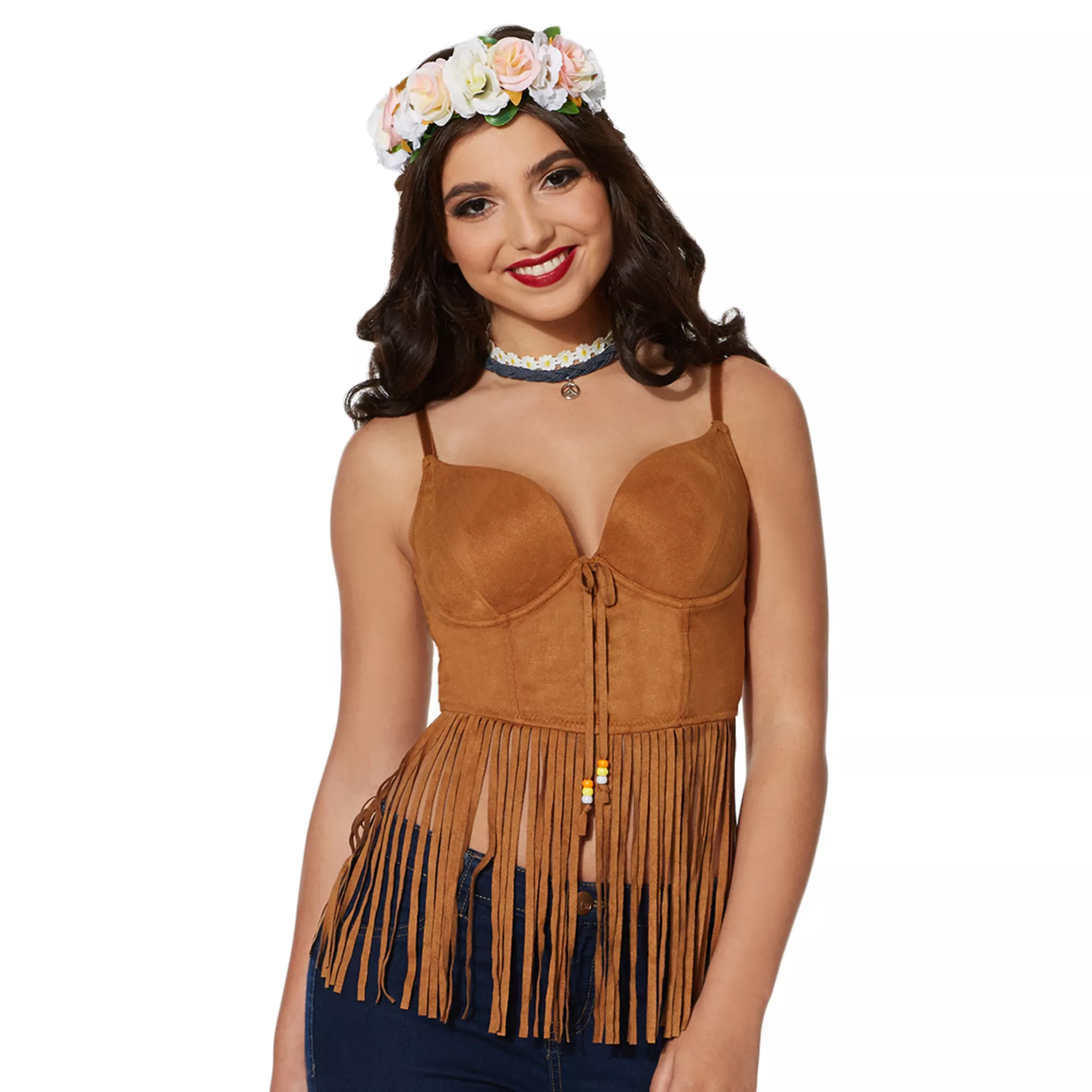 Adult Brown Suede Fringe Top at Spirit Halloween