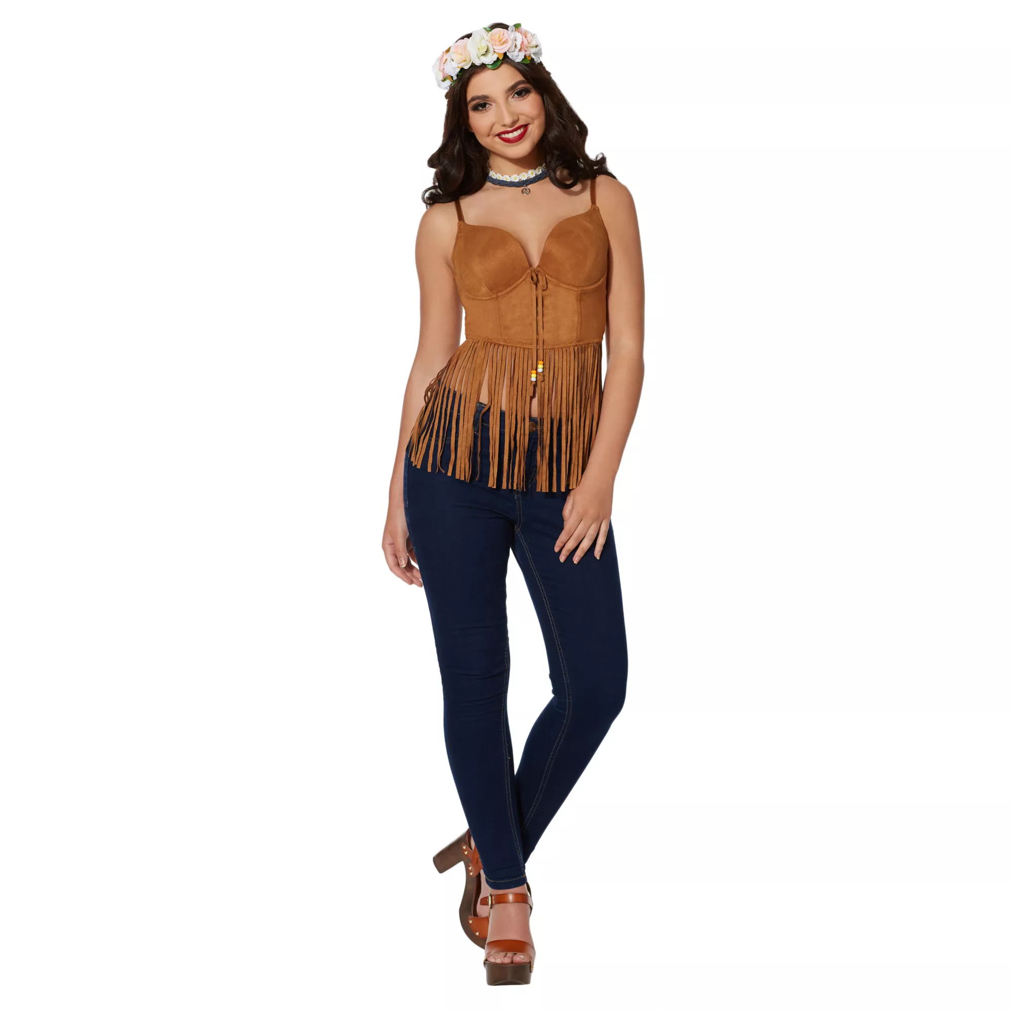 Adult Brown Suede Fringe Top at Spirit Halloween