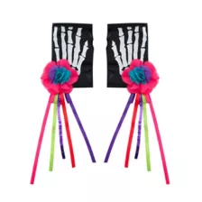 Decorated Skeleton Fingerless Gloves at Spirit Halloween