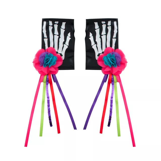 Decorated Skeleton Fingerless Gloves at Spirit Halloween